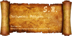 Solymosi Mátyás névjegykártya