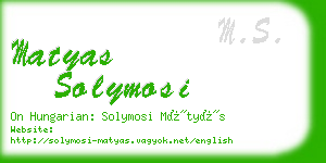 matyas solymosi business card